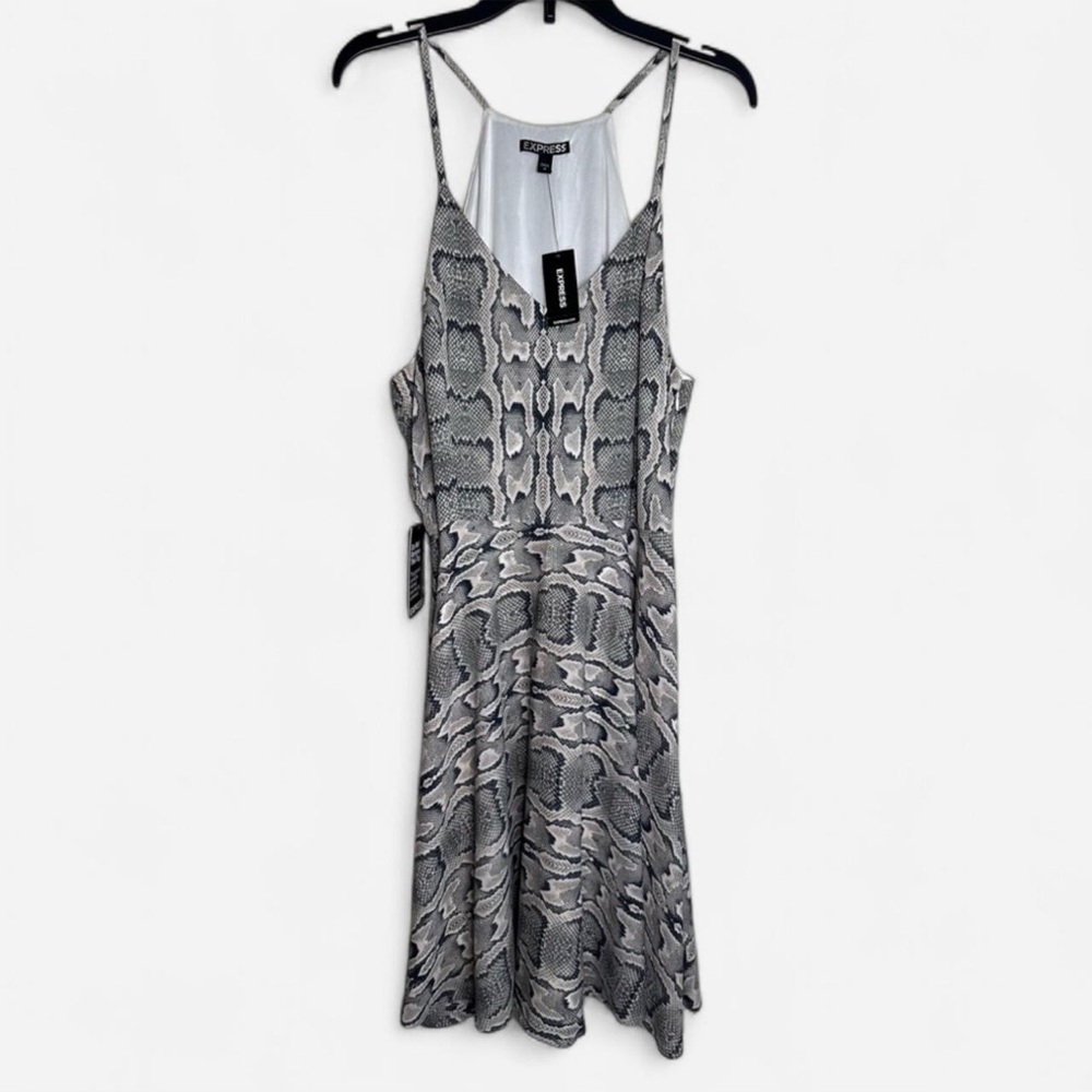 NWT Express Snakeskin Fit and Flare Mini Dress - Size 12
